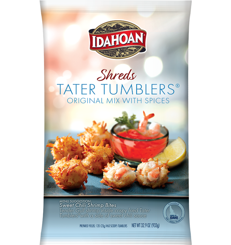 Idahoan® SHREDS Tater Tumblers® Original Mix with Spices, 4/32.9 oz. pchs