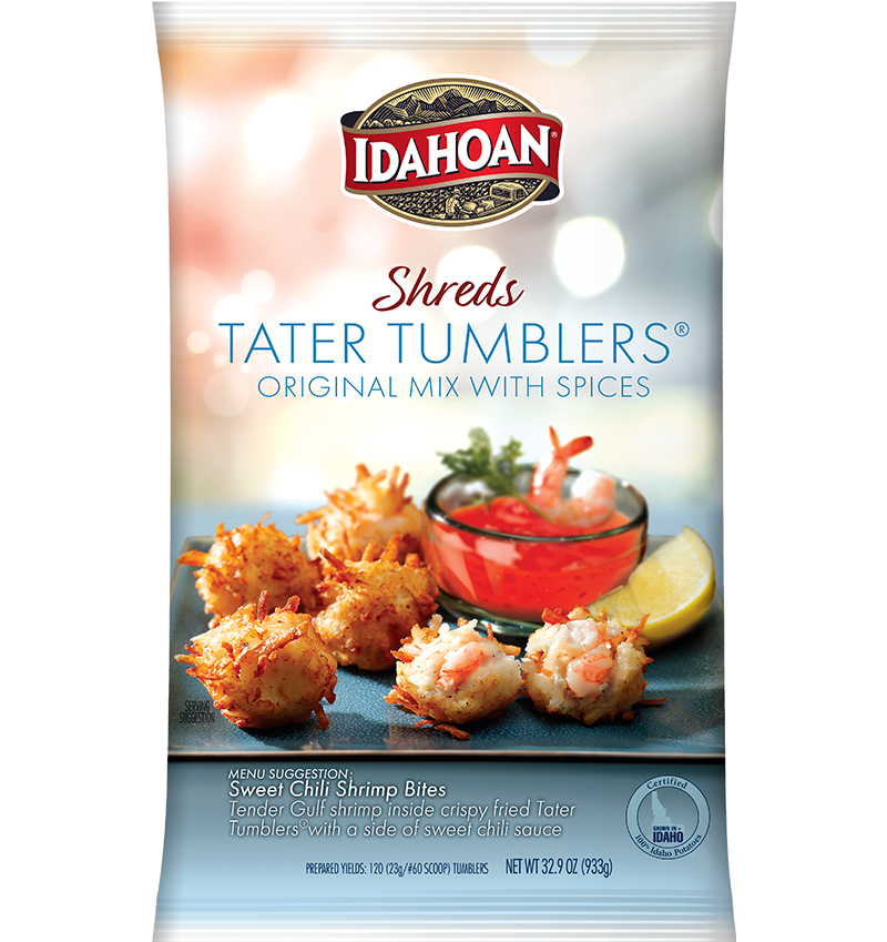 Idahoan® SHREDS Tater Tumblers® Original Mix with Spices, 4/32.9 oz. pchs