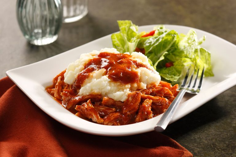Plate of BBQ Chicken Mashed Potatoes