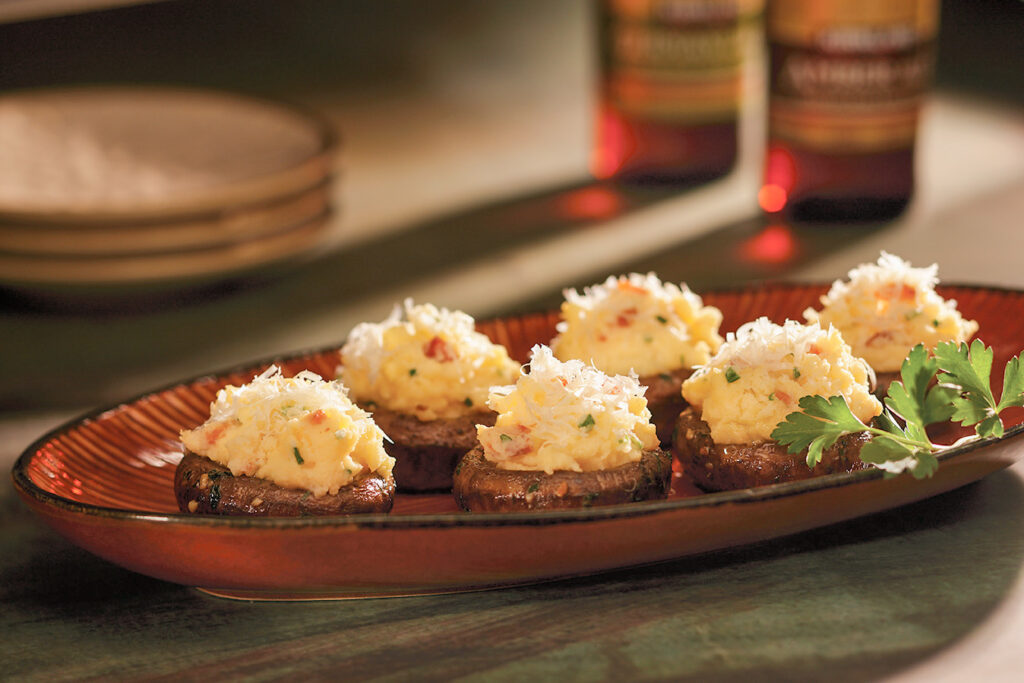 Cheesy Buttery Potato Stuffed Mushrooms