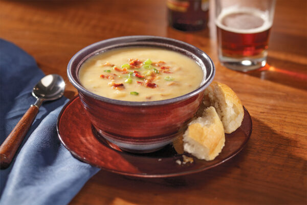 Smoked Cheddar Amber Ale Potato Soup