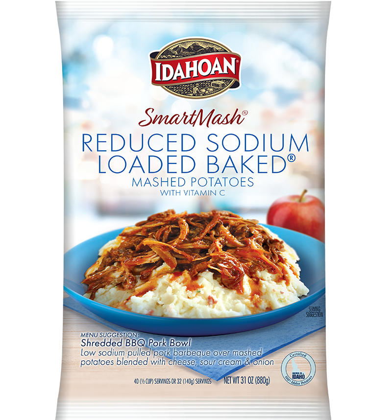 Idahoan® SMARTMASH® Reduced Sodium Loaded Baked® Mashed Potatoes with Vit C, 12/31 oz. pchs