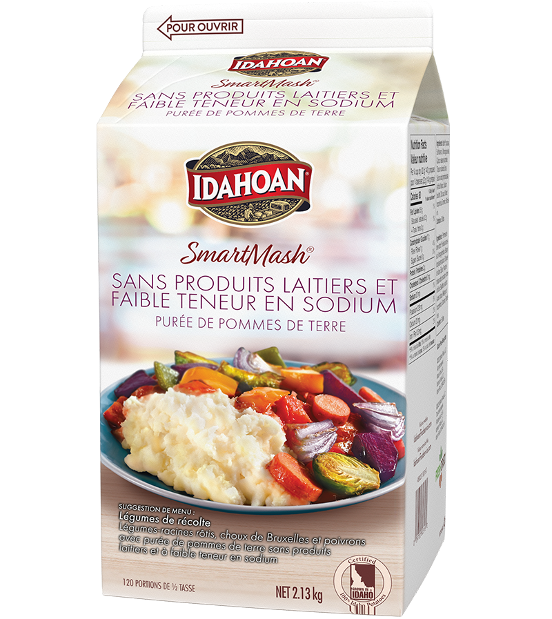 Idahoan® SMARTMASH® Low Sodium Dairy-Free Mashed Potatoes, 6/4.69 lb. ctns (Dual-Language)