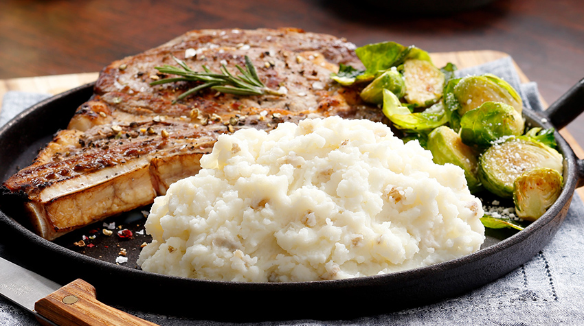 Steak with Idahoan Mashed Potatoes