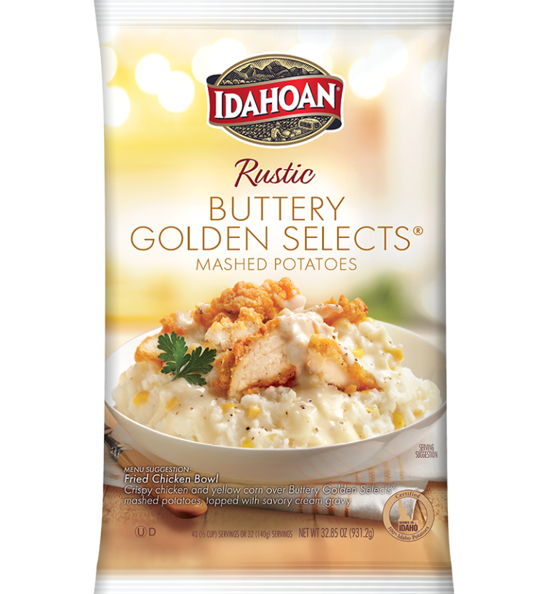 Idahoan® RUSTIC Buttery Golden Selects® Mashed Potatoes, 8/32.85 oz. pchs