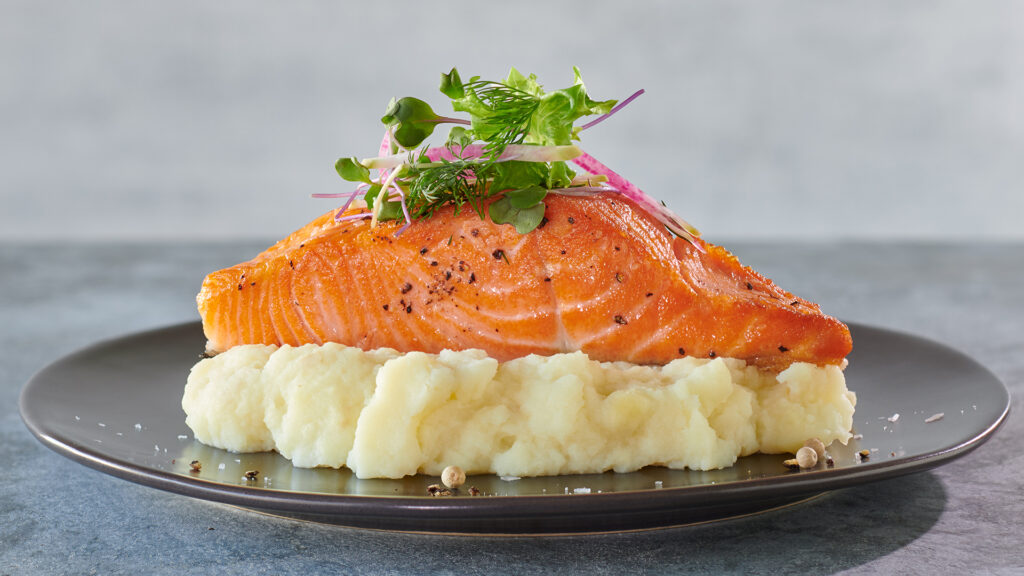 Cedar Plank Salmon with Creamy Mashed Potatoes