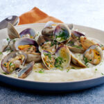 Steamer Clams on Creamy Mashed Potatoes