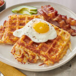 Hash Brown Waffle with Bacon, Eggs & Avocado