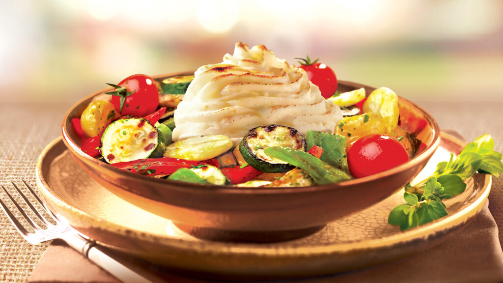 Grilled Vegetable Mashed Potato Bowl