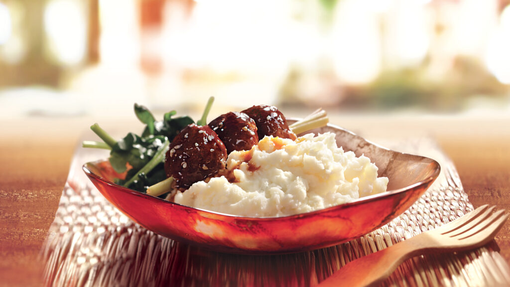 Kimchi Glazed Korean Meatballs