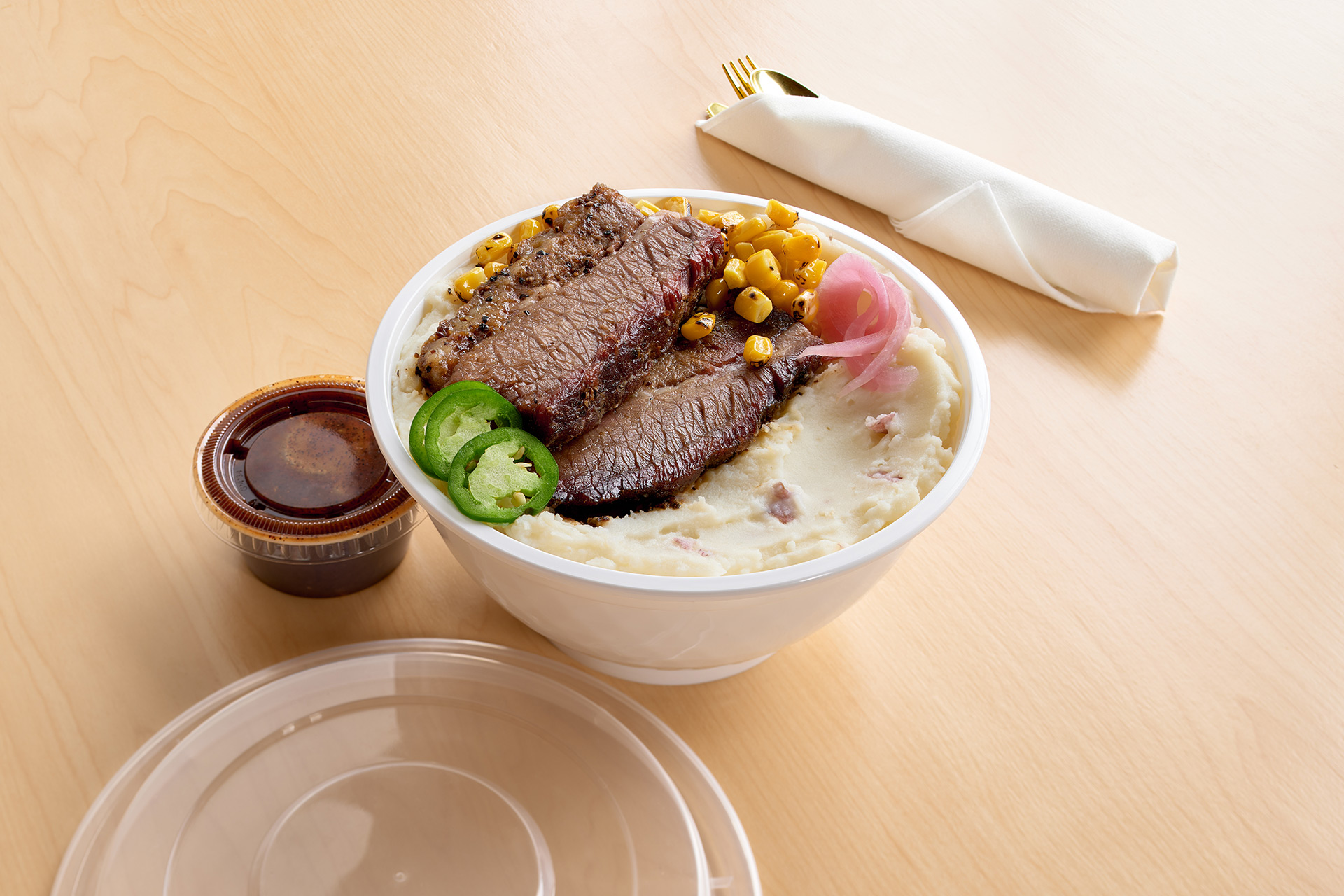 Rustic Baby Red Mashed Brisket Bowl
