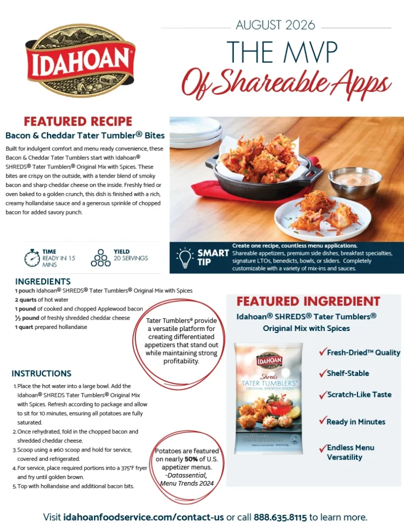 August 2026 Menu Highlights