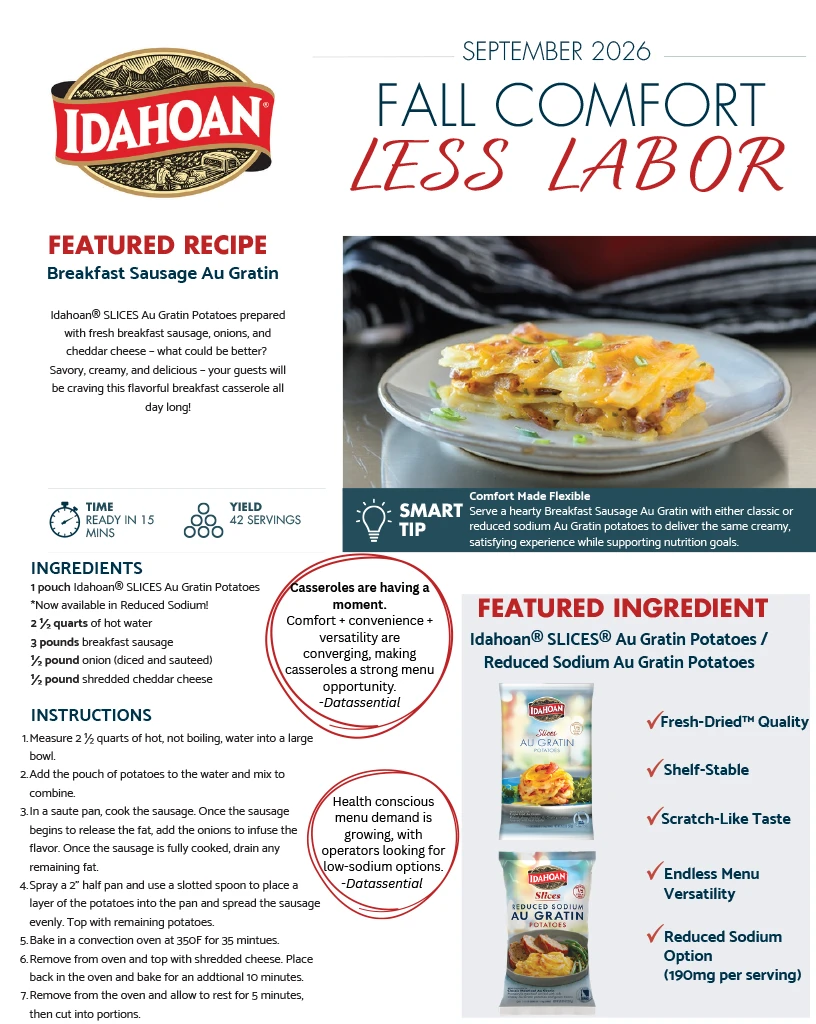 September 2026 Menu Highlights